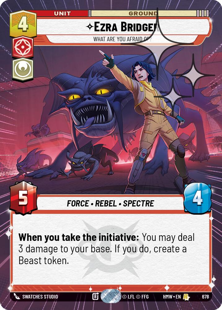 Ezra Bridger - What Are You Afraid Of? (678) (Hyperspace Foil) (678) [Homeworlds] | Cards and Coasters CA
