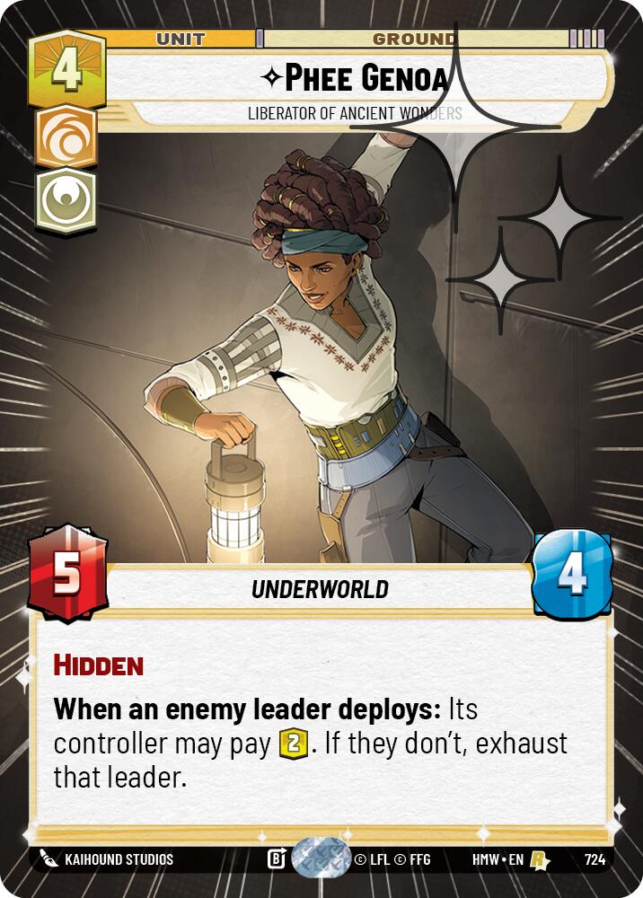 Phee Genoa - Liberator of Ancient Wonders (724) (Hyperspace Foil) (724) [Homeworlds] | Cards and Coasters CA
