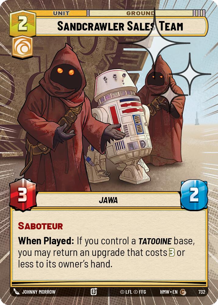Sandcrawler Sales Team (732) (Hyperspace Foil) (732) [Homeworlds] | Cards and Coasters CA