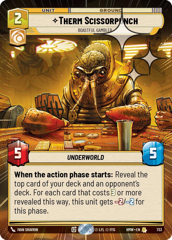 Therm Scissorpunch - Boastful Gambler (733) (Hyperspace Foil) (733) [Homeworlds] | Cards and Coasters CA