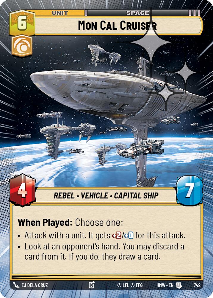 Mon Cal Cruiser (742) (Hyperspace Foil) (742) [Homeworlds] | Cards and Coasters CA