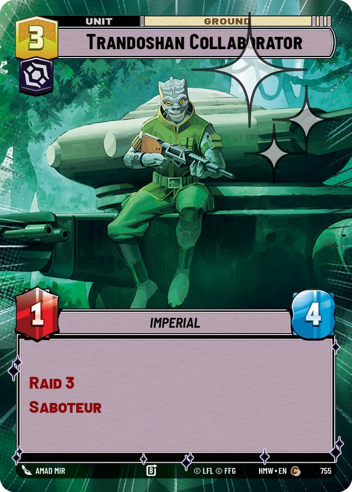 Trandoshan Collaborator (755) (Hyperspace Foil) (755) [Homeworlds] | Cards and Coasters CA