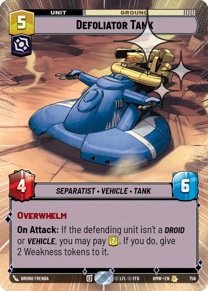 Defoliator Tank (758) (Hyperspace Foil) (758) [Homeworlds] | Cards and Coasters CA