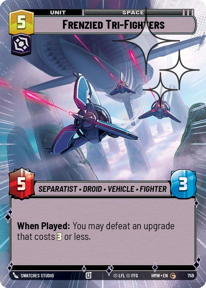 Frenzied Tri-Fighters (759) (Hyperspace Foil) (759) [Homeworlds] | Cards and Coasters CA