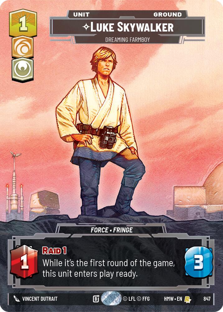 Luke Skywalker - Dreaming Farmboy (847) (Prestige) (847) [Homeworlds] | Cards and Coasters CA