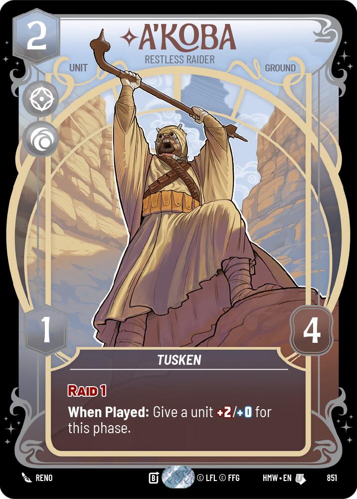 A'Koba - Restless Raider (851) (Prestige Foil) (851) [Homeworlds] | Cards and Coasters CA