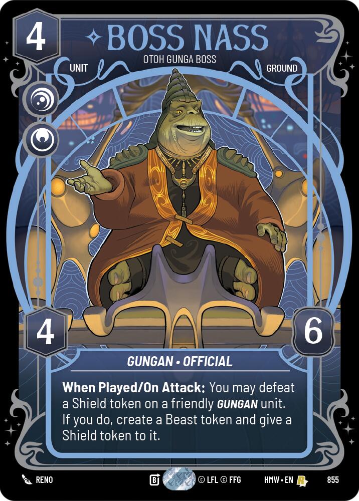 Boss Nass - Otoh Gunga Boss (855) (Prestige Foil) (855) [Homeworlds] | Cards and Coasters CA