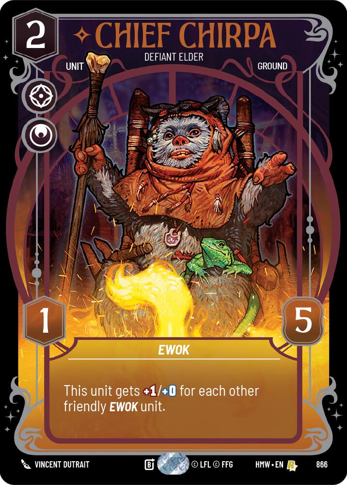 Chief Chirpa - Defiant Elder (866) (Prestige Foil) (866) [Homeworlds] | Cards and Coasters CA
