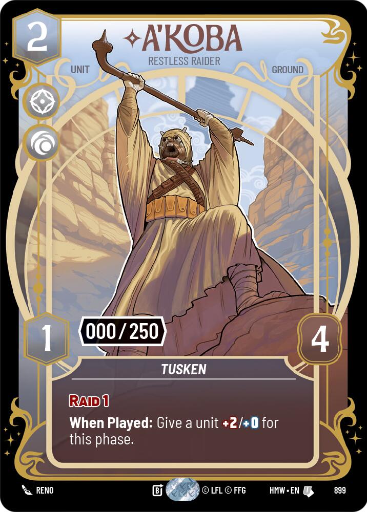 A'Koba - Restless Raider (899) (Serialized) (899) [Homeworlds] | Cards and Coasters CA