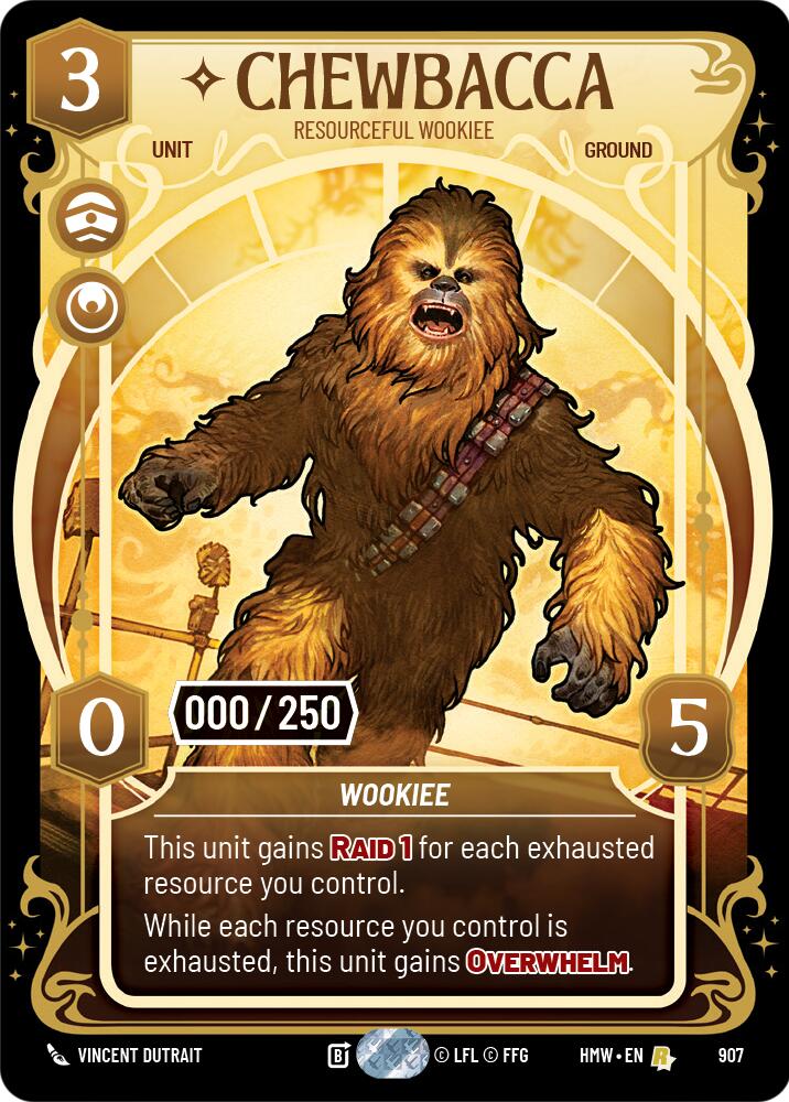 Chewbacca - Resourceful Wookiee (907) (Serialized) (907) [Homeworlds] | Cards and Coasters CA