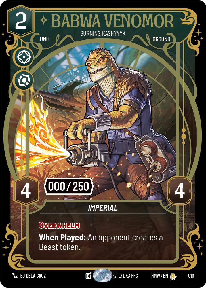 Babwa Venomor - Burning Kashyyyk (910) (Serialized) (910) [Homeworlds] | Cards and Coasters CA