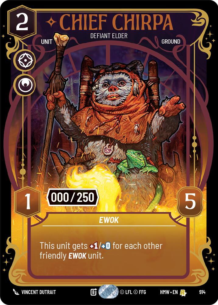 Chief Chirpa - Defiant Elder (914) (Serialized) (914) [Homeworlds] | Cards and Coasters CA
