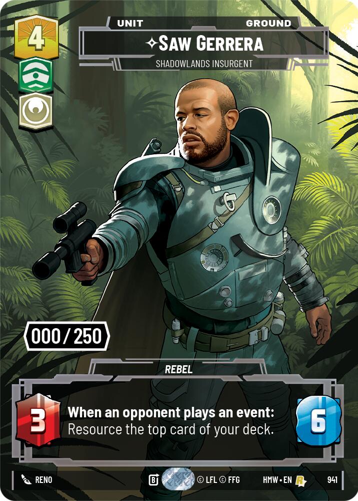 Saw Gerrera - Shadowlands Insurgent (941) (Serialized) (941) [Homeworlds] | Cards and Coasters CA