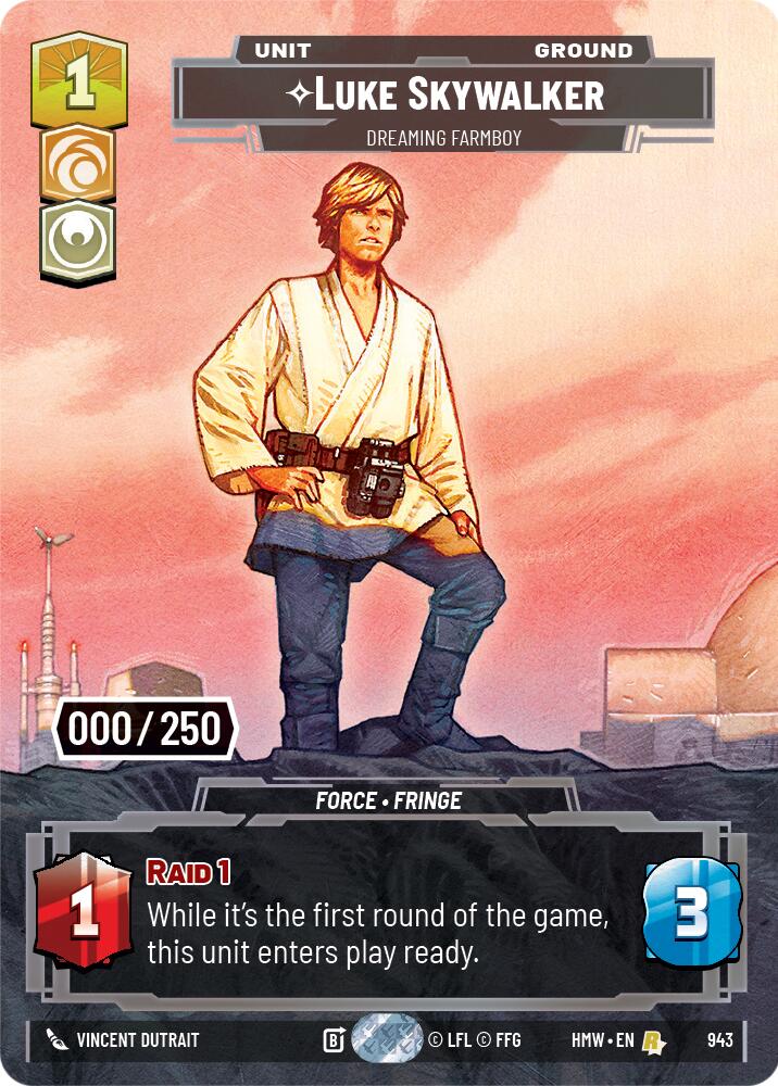 Luke Skywalker - Dreaming Farmboy (943) (Serialized) (943) [Homeworlds] | Cards and Coasters CA