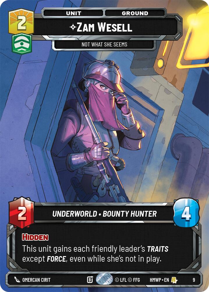 Zam Wesell - Not What She Seems (9) (9) [Homeworlds: Weekly Play] | Cards and Coasters CA