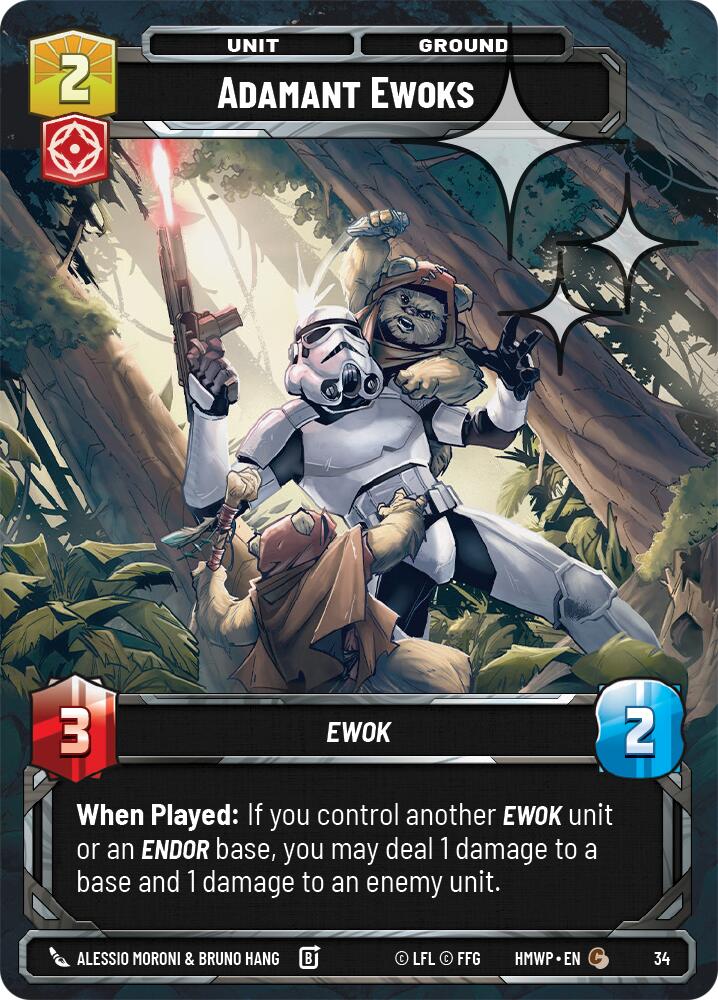 Adamant Ewoks (34) (Foil) (34) [Homeworlds: Weekly Play] | Cards and Coasters CA