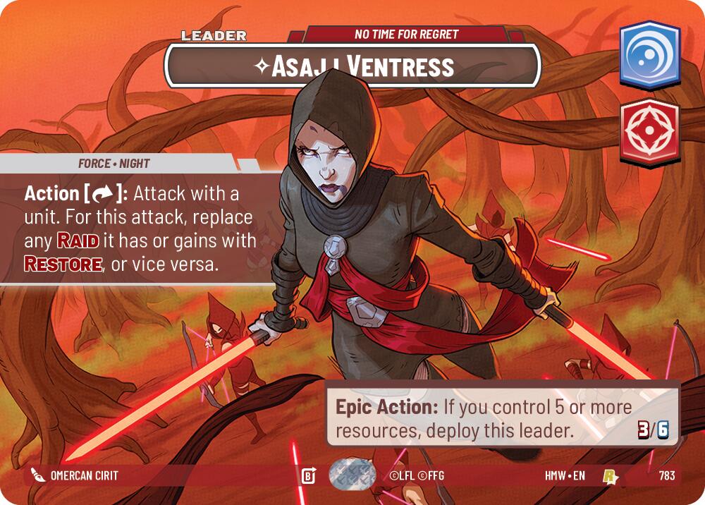 Asajj Ventress - No Time For Regret (783) (Showcase) (783) [Homeworlds] | Cards and Coasters CA