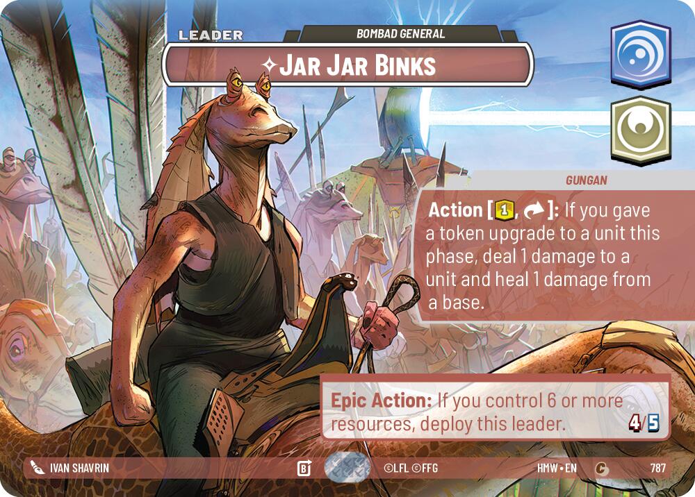 Jar Jar Binks - Bombad General (787) (Showcase) (787) [Homeworlds] | Cards and Coasters CA