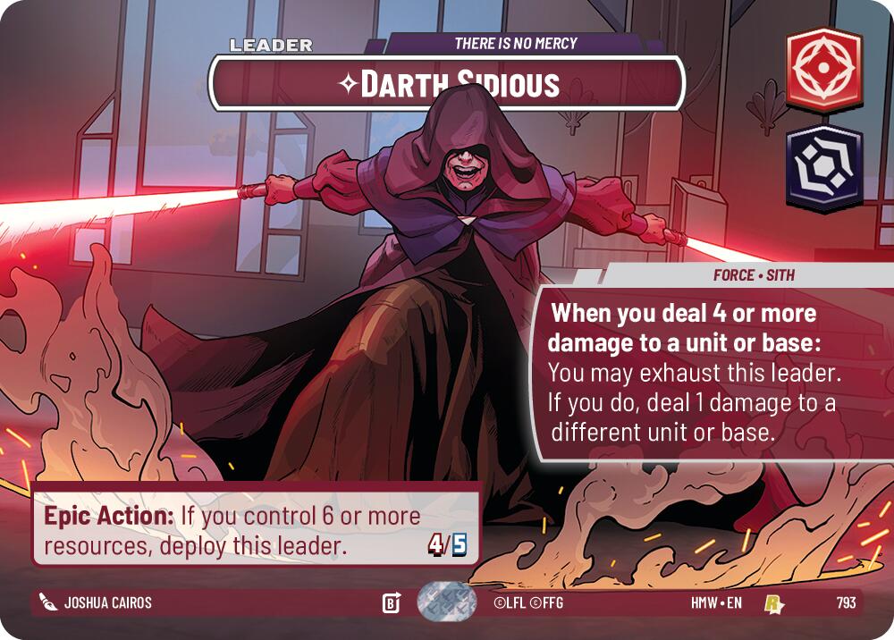 Darth Sidious - There Is No Mercy (793) (Showcase) (793) [Homeworlds] | Cards and Coasters CA