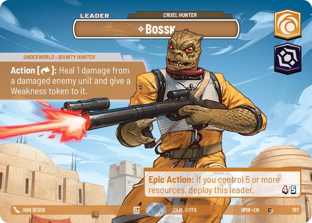 Bossk - Cruel Hunter (797) (Showcase) (797) [Homeworlds] | Cards and Coasters CA