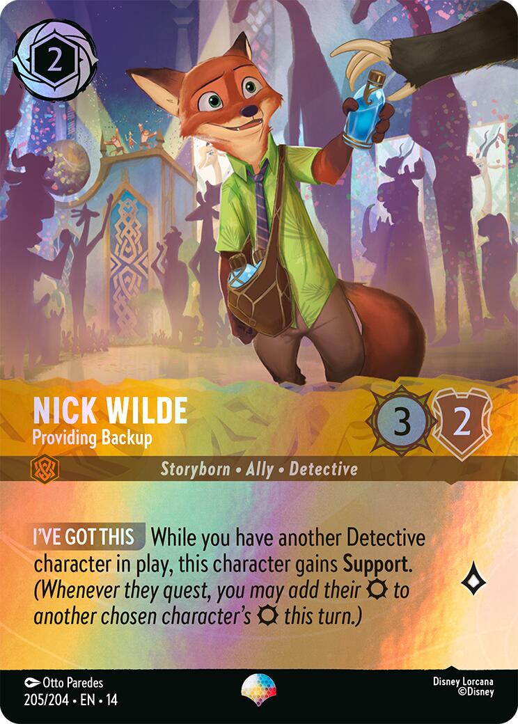 Nick Wilde - Providing Backup (Epic) (205/204) [Hyperia City] | Cards and Coasters CA