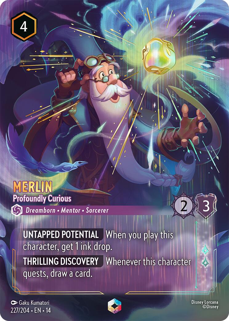 Merlin - Profoundly Curious (Enchanted) (227/204) [Hyperia City] | Cards and Coasters CA