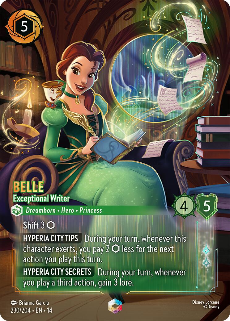 Belle - Exceptional Writer (Enchanted) (230/204) [Hyperia City] | Cards and Coasters CA
