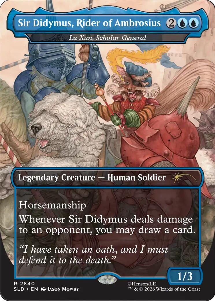 Sir Didymus, Rider of Ambrosius - Lu Xun, Scholar General [Secret Lair Drop Series] | Cards and Coasters CA