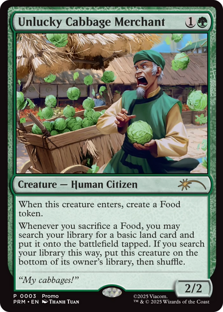 Unlucky Cabbage Merchant [Wizards Play Network 2025] | Cards and Coasters CA