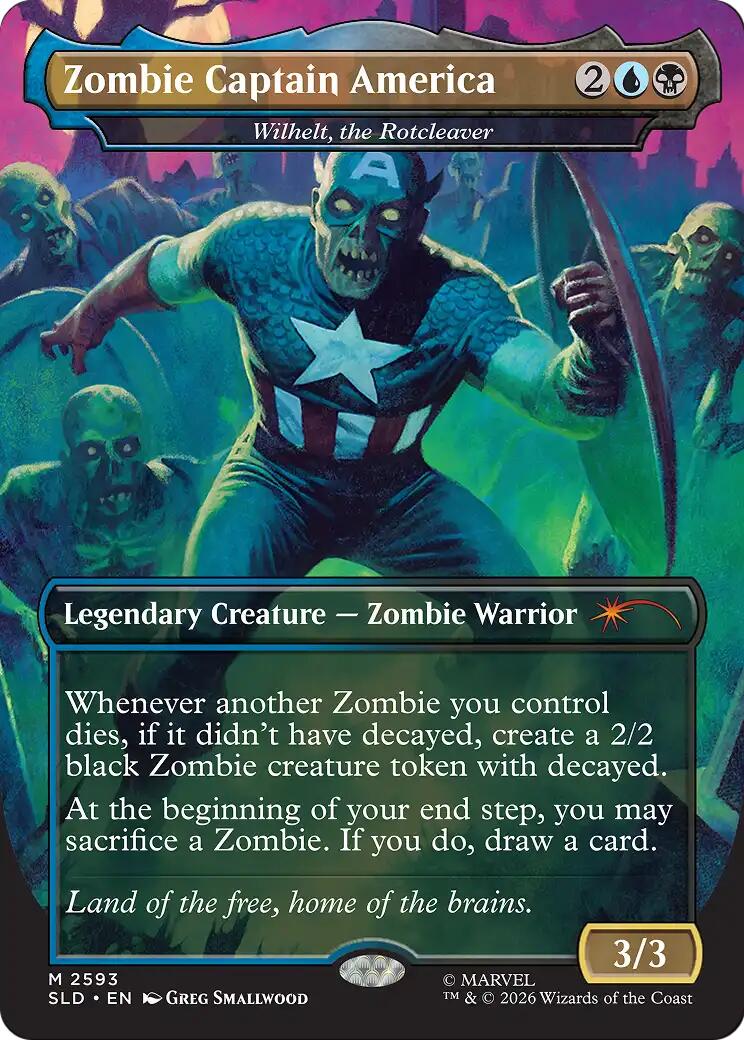 Zombie Captain America - Wilhelt, the Rotcleaver [Secret Lair Drop Series] | Cards and Coasters CA