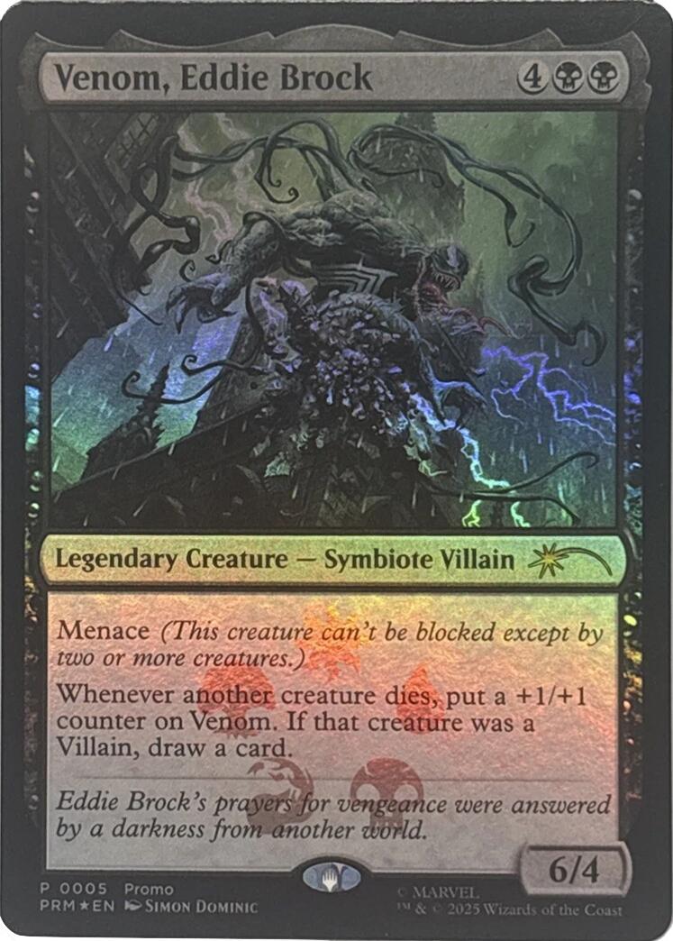 Venom, Eddie Brock [Marvel Super Heroes Promos] | Cards and Coasters CA