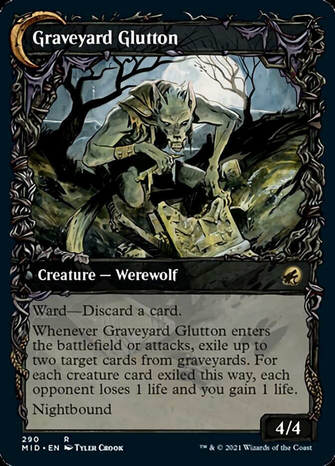 Graveyard Trespasser // Graveyard Glutton (Showcase Equinox) [Innistrad: Midnight Hunt] | Cards and Coasters CA