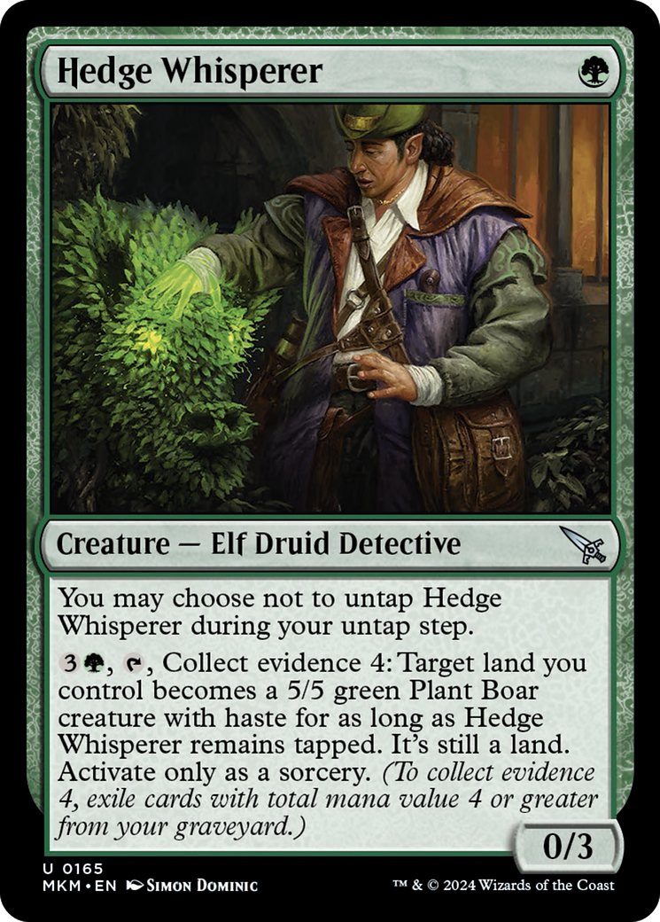 Hedge Whisperer [Murders at Karlov Manor] | Cards and Coasters CA