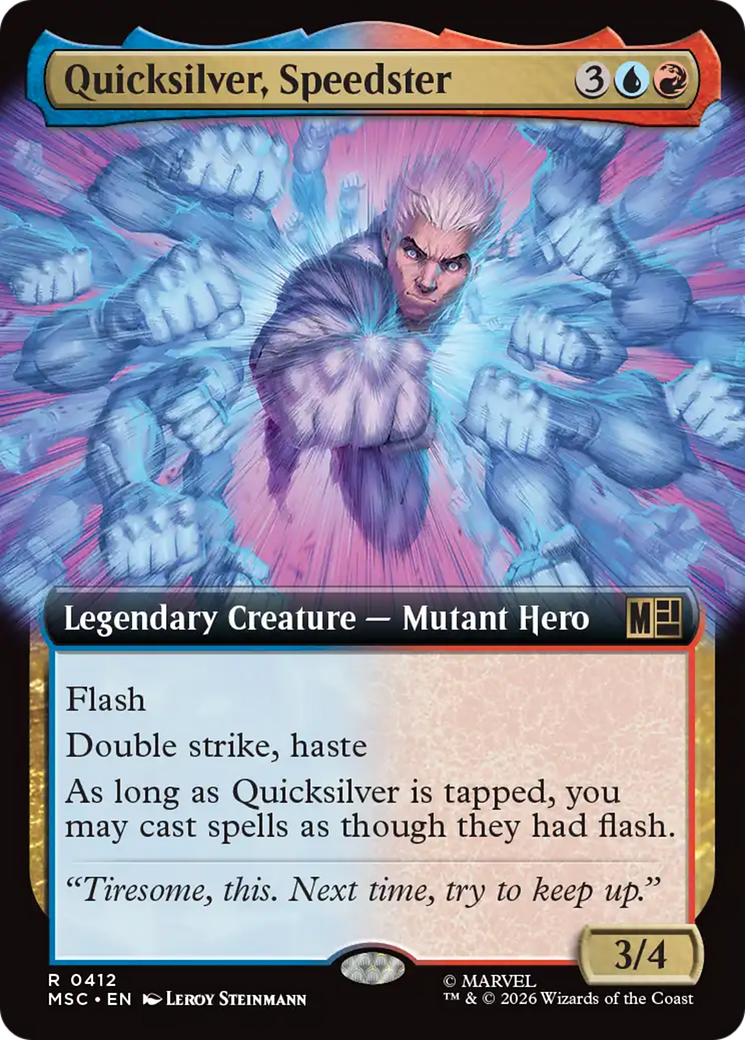 Quicksilver, Speedster (Extended Art) [Marvel Super Heroes Commander] | Cards and Coasters CA
