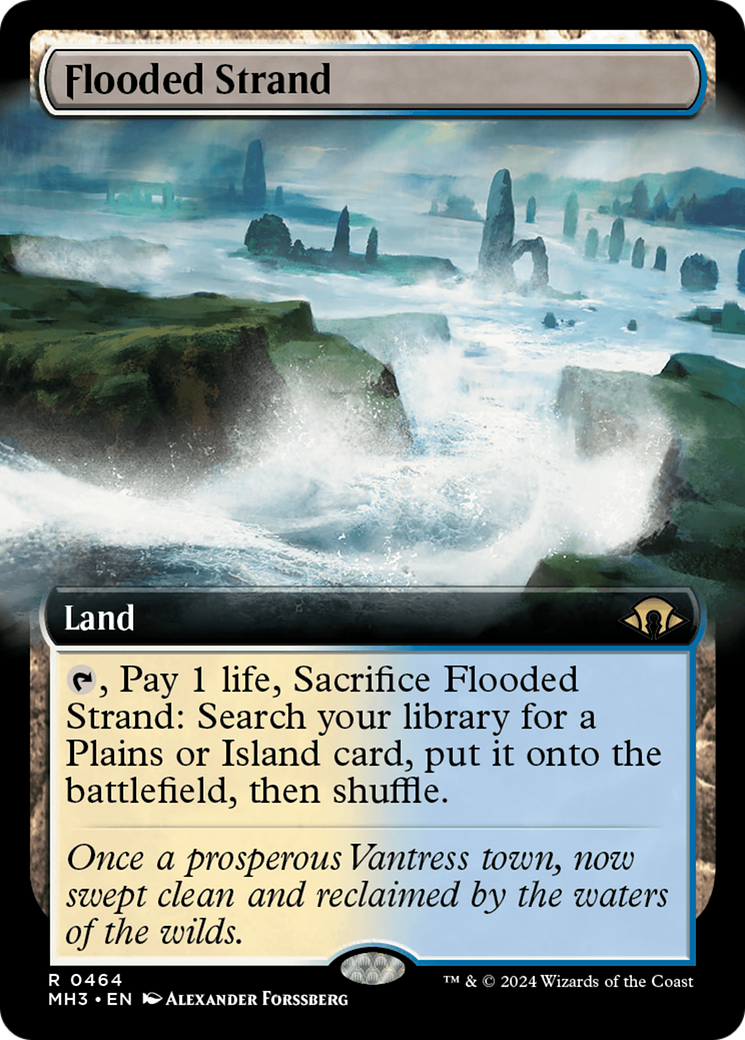 Flooded Strand (Extended Art) [Modern Horizons 3] | Cards and Coasters CA