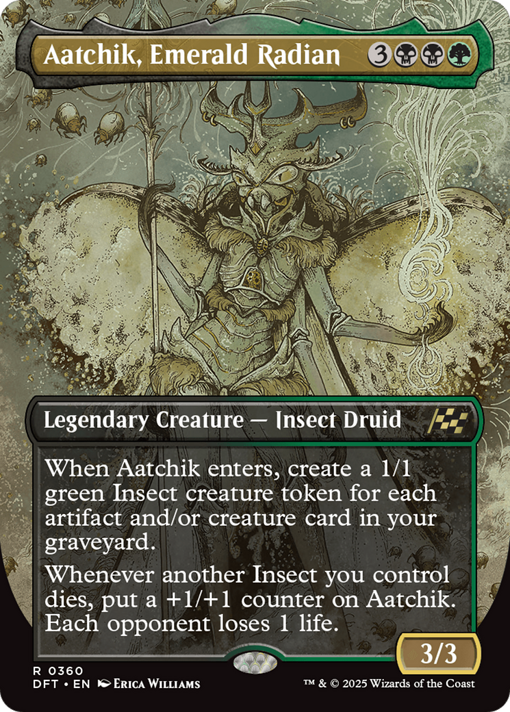 Aatchik, Emerald Radian (Borderless) [Aetherdrift] | Cards and Coasters CA