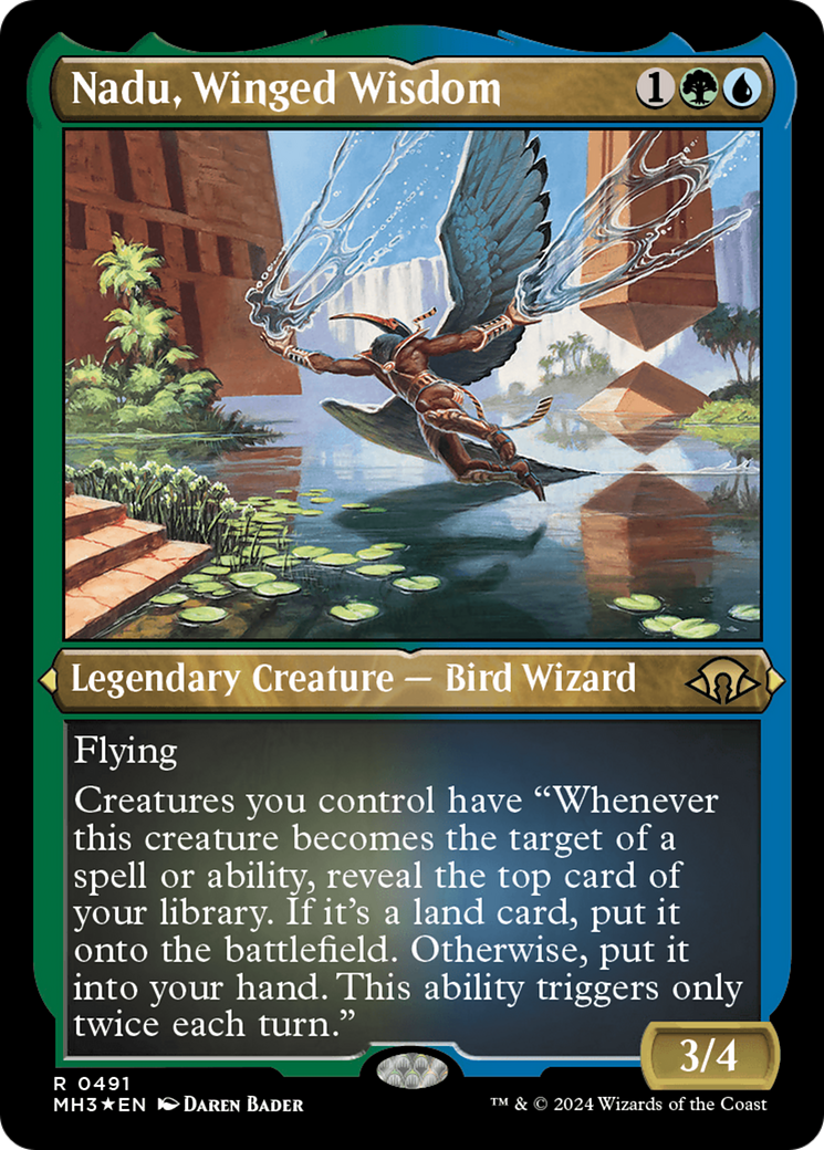 Nadu, Winged Wisdom (Foil Etched) [Modern Horizons 3] | Cards and Coasters CA