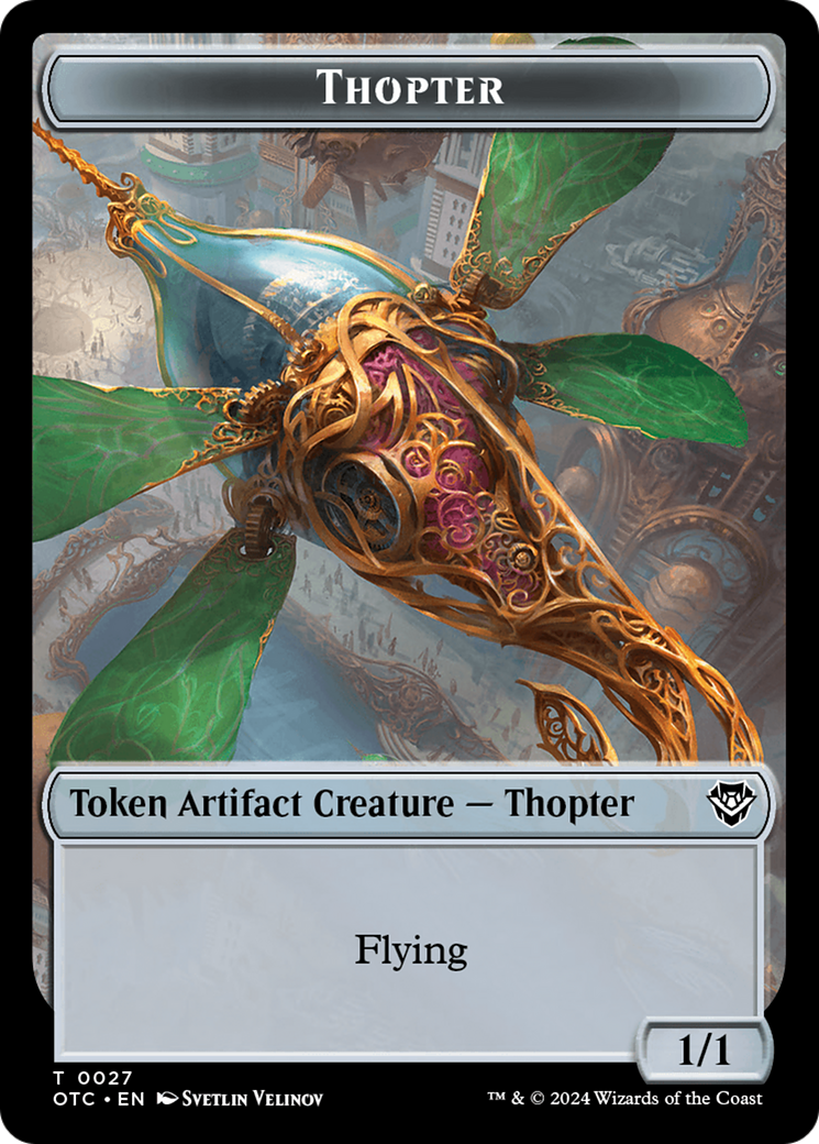 Thopter // Treasure Double-Sided Token [Outlaws of Thunder Junction Commander Tokens] | Cards and Coasters CA