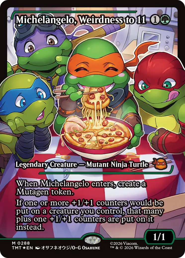 Michelangelo, Weirdness to 11 (Showcase) [Teenage Mutant Ninja Turtles] | Cards and Coasters CA
