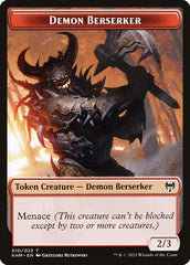 Elf Warrior // Demon Berserker Double-Sided Token [Kaldheim Tokens] | Cards and Coasters CA