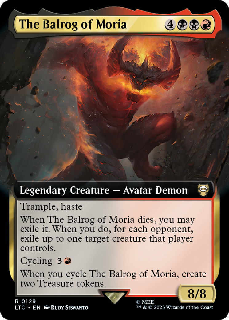 The Balrog of Moria (Extended Art) [The Lord of the Rings: Tales of Middle-Earth Commander] | Cards and Coasters CA