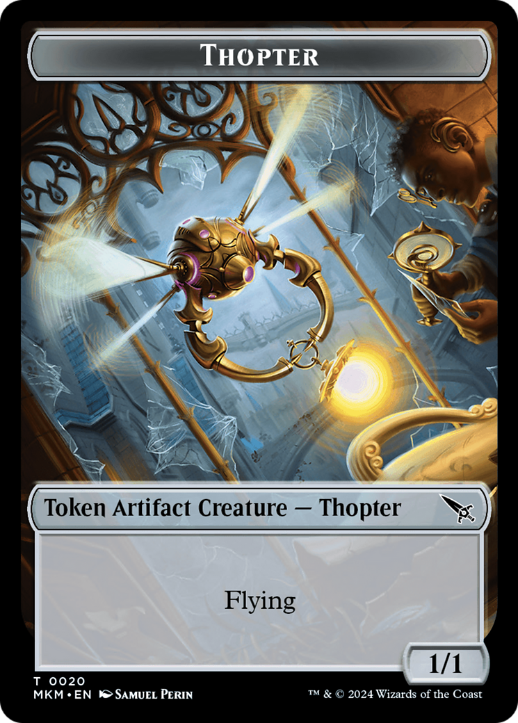 Thopter (0020) // Spirit Double-Sided Token [Murders at Karlov Manor Tokens] | Cards and Coasters CA