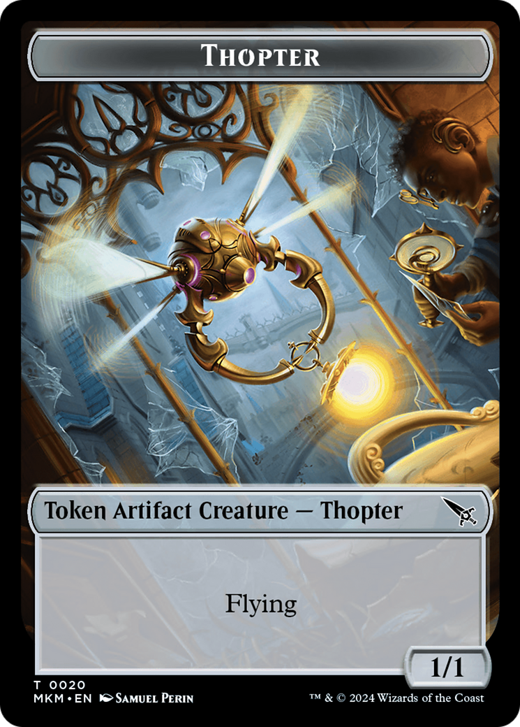 Thopter (0020) // Human Double-Sided Token [Murders at Karlov Manor Tokens] | Cards and Coasters CA