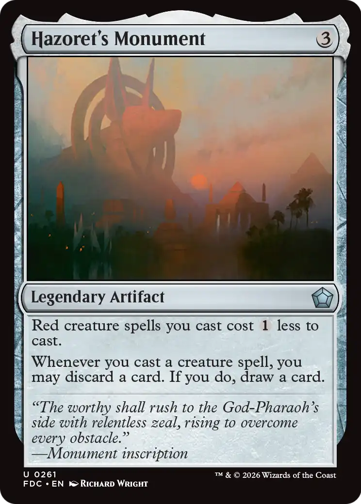 Hazoret's Monument [Foundations Commander] | Cards and Coasters CA