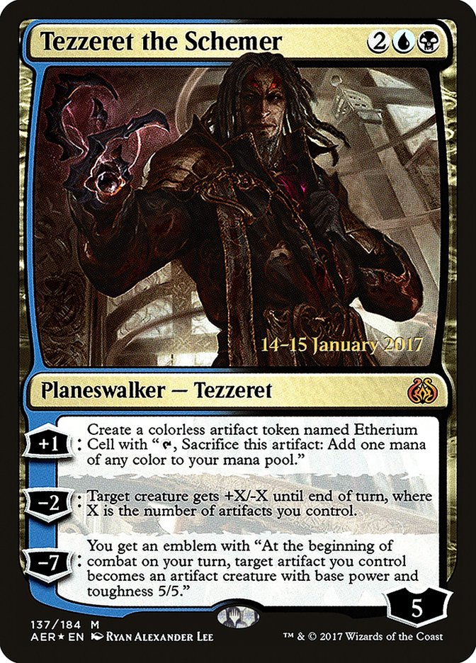 Tezzeret the Schemer [Aether Revolt Prerelease Promos] | Cards and Coasters CA