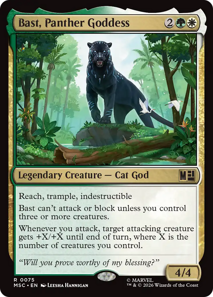 Bast, Panther Goddess (Surge Foil) [Marvel Super Heroes Commander] | Cards and Coasters CA