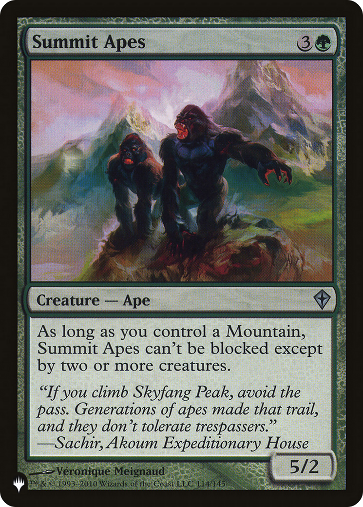 Summit Apes [The List Reprints] | Cards and Coasters CA