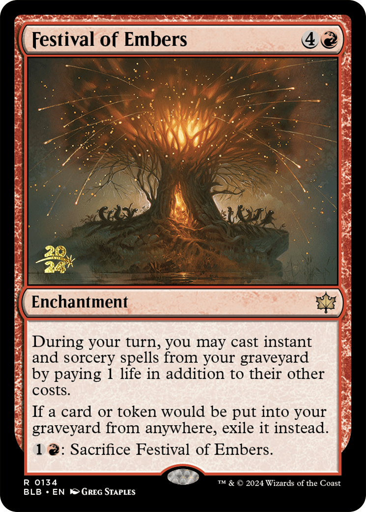 Festival of Embers [Bloomburrow Prerelease Promos] | Cards and Coasters CA