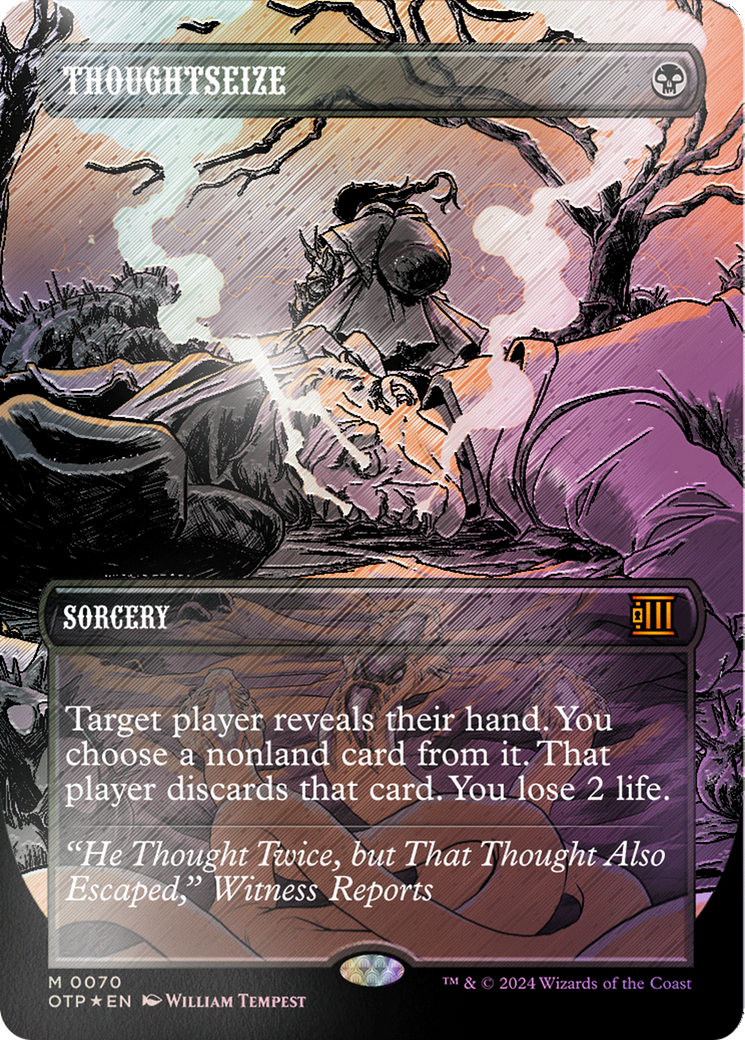 Thoughtseize (Textured Foil) [Outlaws of Thunder Junction: Breaking News] | Cards and Coasters CA