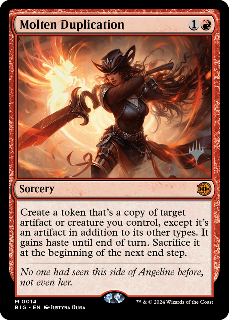 Molten Duplication [Outlaws of Thunder Junction: The Big Score Promos] | Cards and Coasters CA